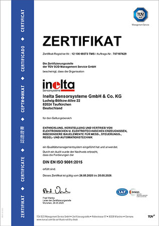 Zertifizierung Inelta ISO-9001