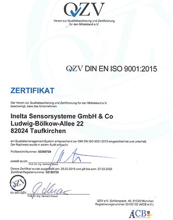 Zertifizierung Inelta ISO-9001