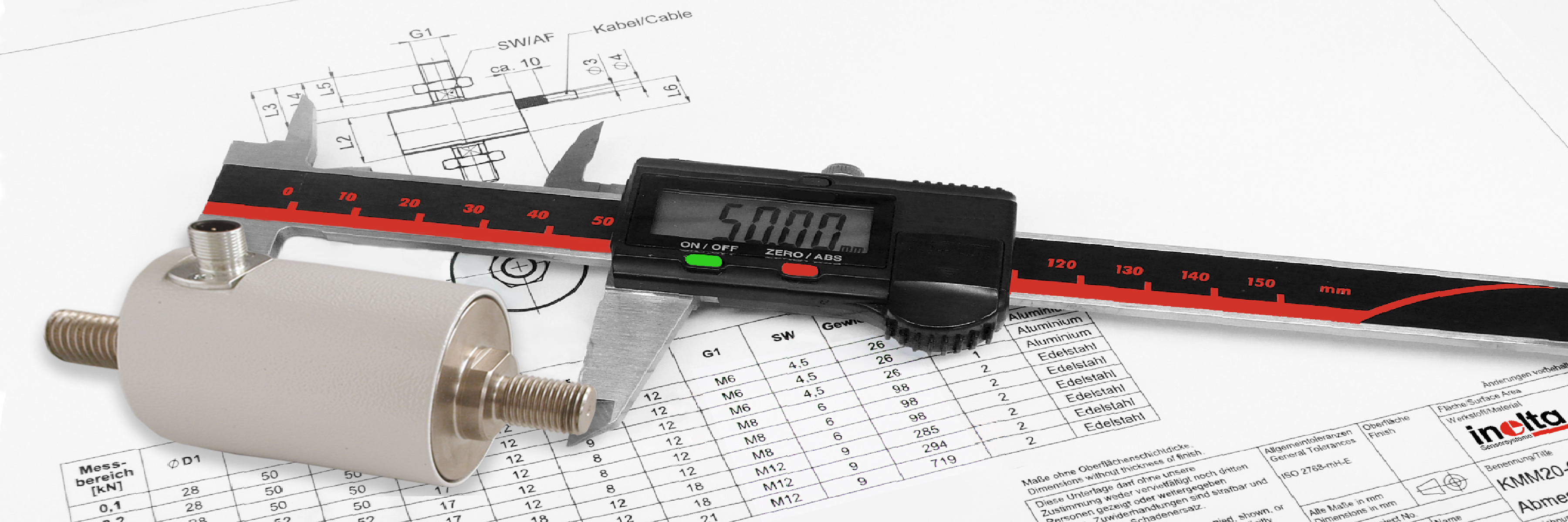 Accredited calibration service for force sensors