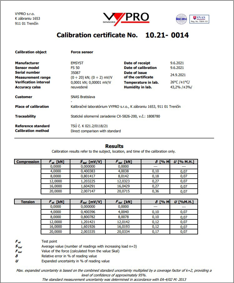Certified Calibration Service